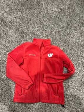 Wisconsin Badger Columbia Red Full-Zip Fleece Jacket Size M